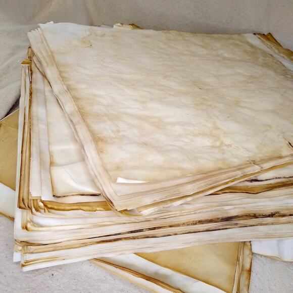 50 Tea Dyed 8.5"x14" Papers, Hand Dyed Papers, Junk Journal Supply - Picture 1 of 5